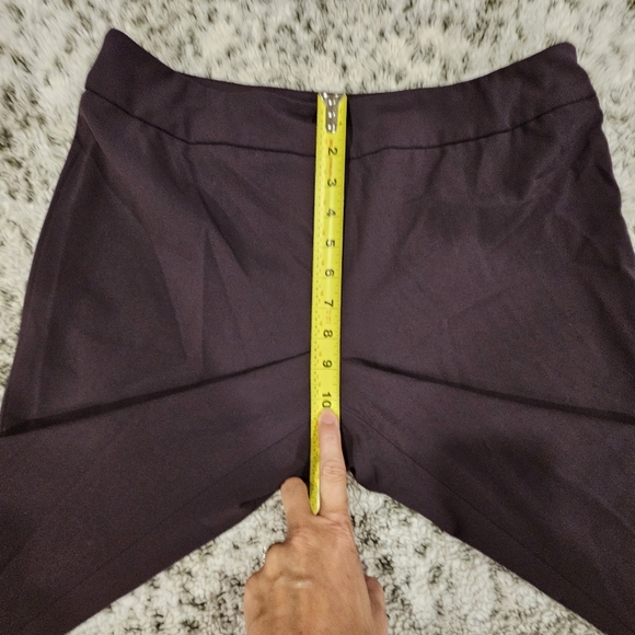 Peace Of Cloth SZ 8 Eggplant Flat Front Wide Leg Side Zip Cropped Urban Pants - Picture 11 of 13